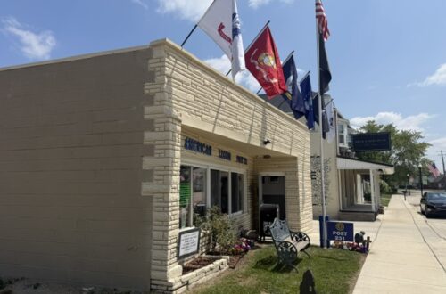Post 231 Front Entrance and Flags